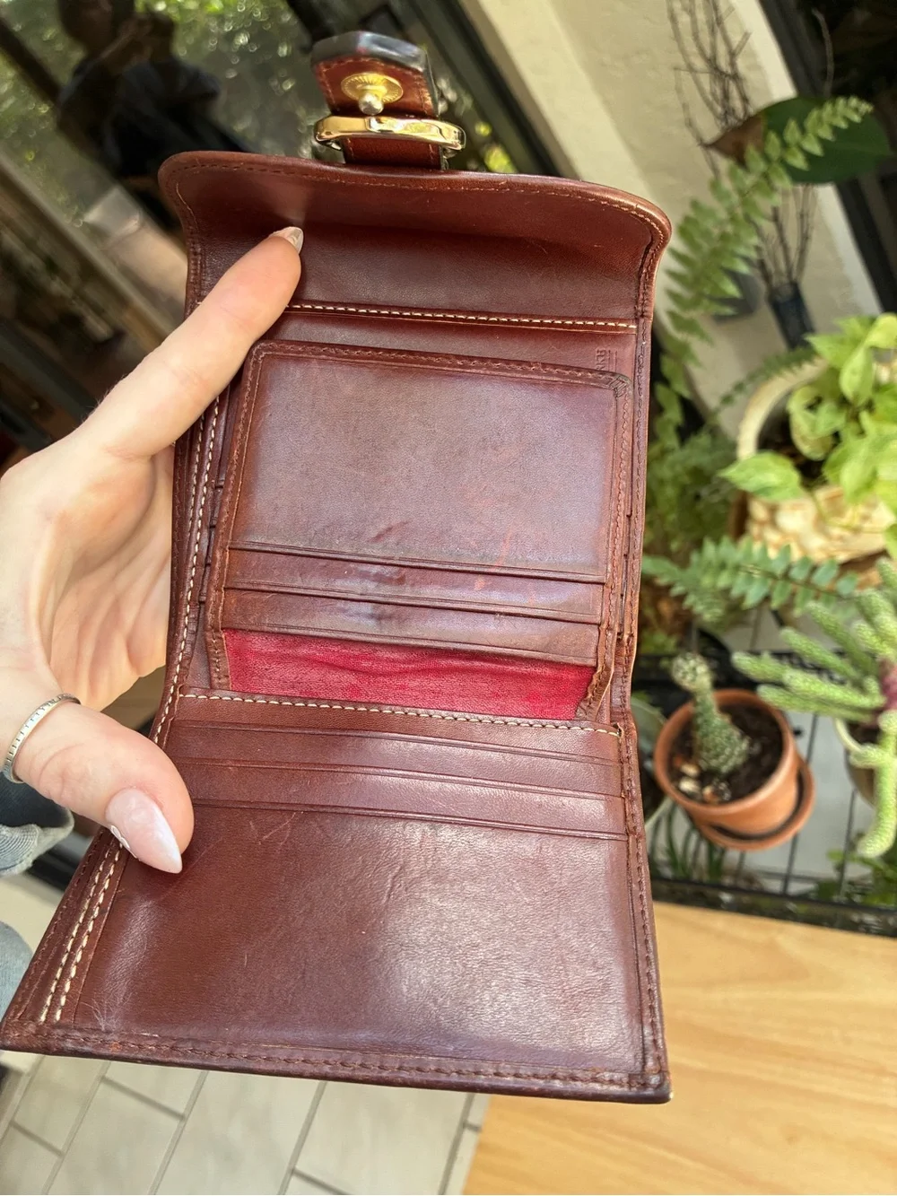 Vintage Dooney & Bourke Signature Monogram Trifold Wallet